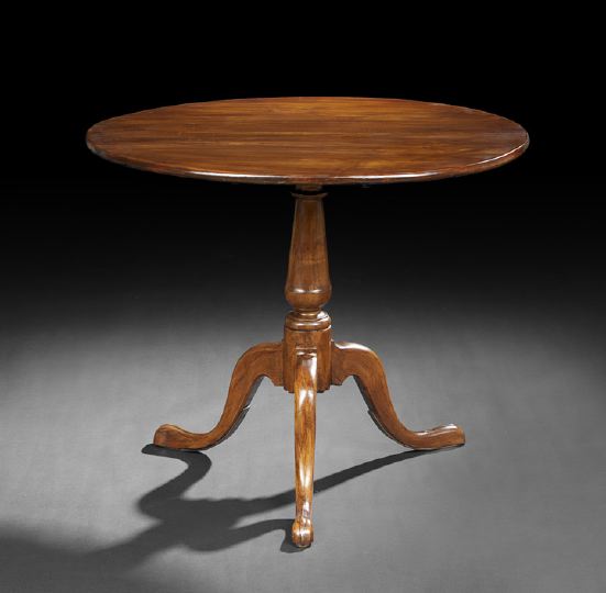 Appraisal: George III-Style Mahogany Tilt-Top Table mid- th century the tilting