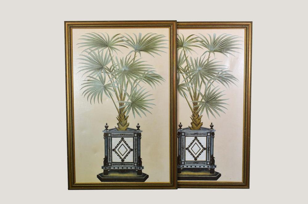 Appraisal: PAIR OF NEO-CLASSICAL STYLE PAINTED CANVAS PANELS th Century Each