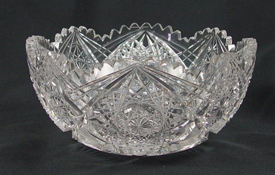 Appraisal: Cut Glass Bowl Early to mid th Century With hobstars