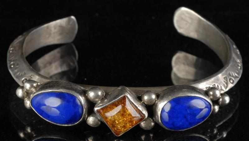 Appraisal: Sterling Native American Indian Navajo Bracelet Description Signed Jenn Two