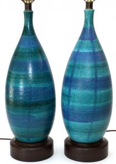 Appraisal: BITOSSI FOR RAYMOR POTTERY VASES MOUNTED AS LAMPS BITOSSI FOR