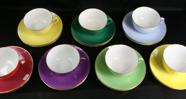 Appraisal: A set of seven Limoges cups saucers and plates circa