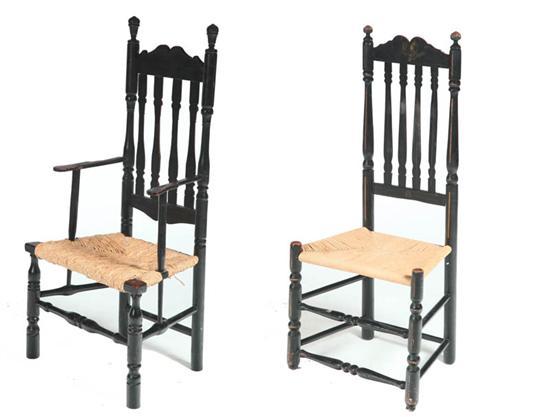 Appraisal: TWO BANISTER BACK CHAIRS Probably New England late th century