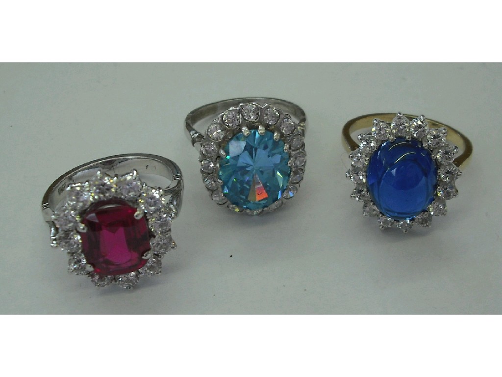 Appraisal: Two ct dress cluster rings and a similar ct ring