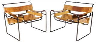 Appraisal: lot of Pair of Marcel Breuer - Wassily chairs the