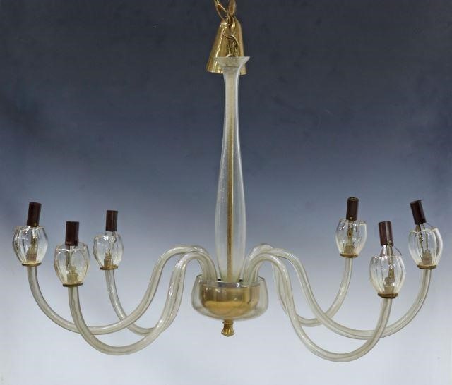 Appraisal: Italian Murano art glass chandelier th c having a clear