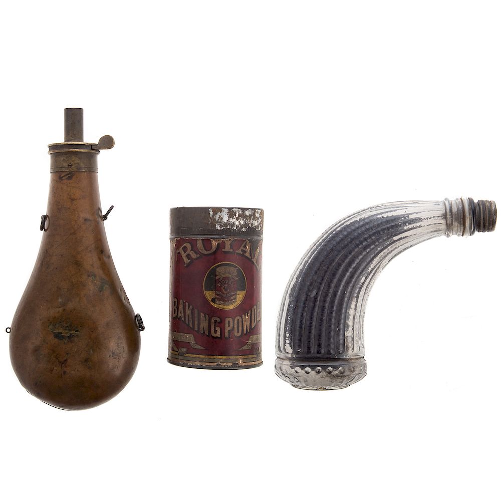 Appraisal: James Dixon Sons Copper Powder Flask Improved patent along with