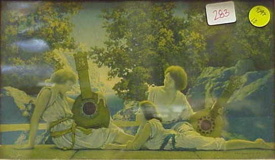 Appraisal: Maxfield Parrish The Lute Player print framed under glass ss