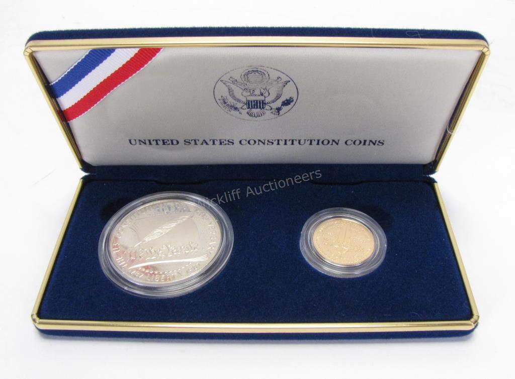 Appraisal: Constitution Gold and Silver Coin Set US Mint two piece