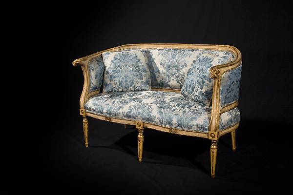 Appraisal: An Italian Neoclassical giltwood and paint decorated settee late th