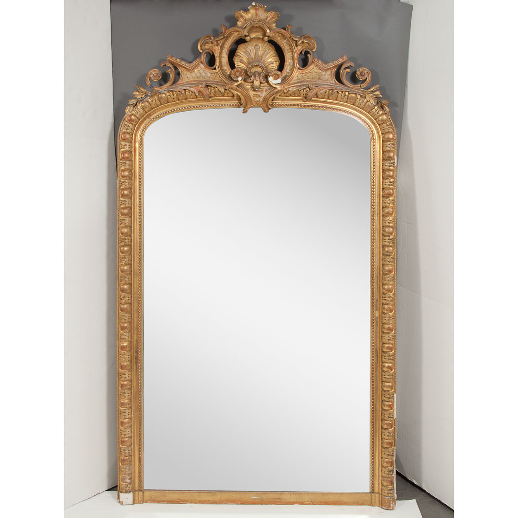 Appraisal: Louis XVI Style Gilt-Wood Overmantel Mirror Late th early th