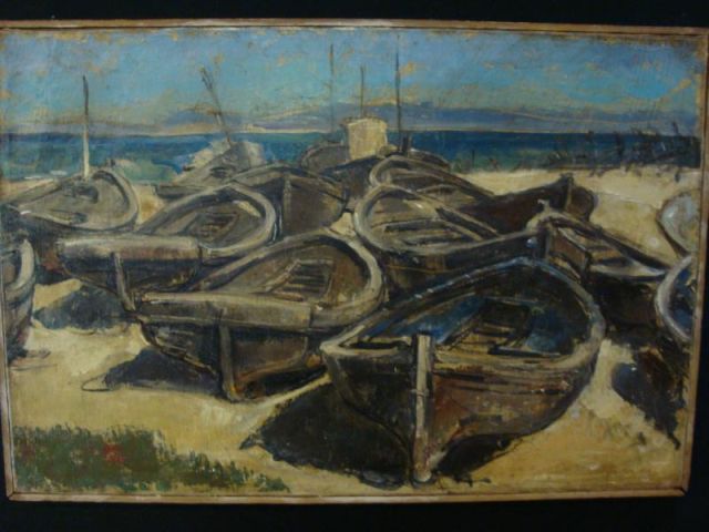 Appraisal: GROSSER Maurice O C of Tangiers Boats Signed and dated