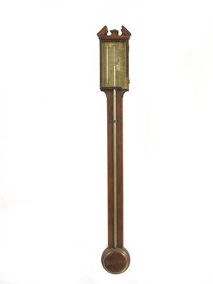 Appraisal: An early th century stick barometer the silvered dial inscribed