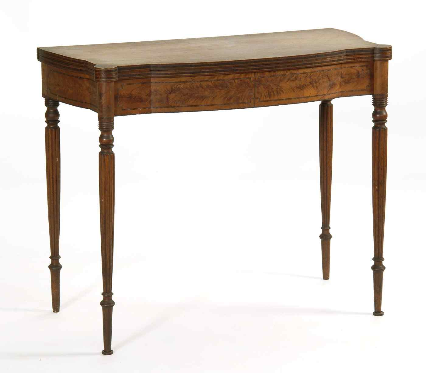 Appraisal: ANTIQUE AMERICAN SHERATON CARD TABLECirca In mahogany and mahogany veneers