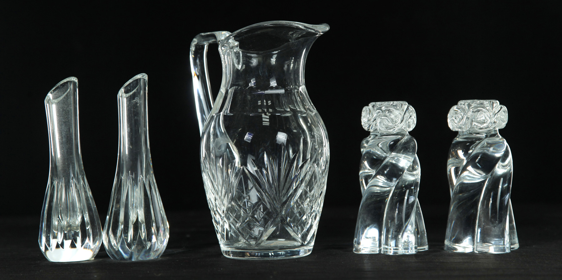 Appraisal: FIVE PIECES OF SIGNED BACCARAT CLEAR GLASS France nd half-