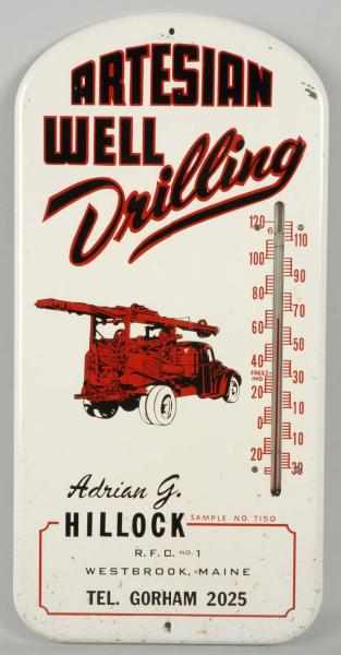 Appraisal: Tin Artesian Well Drilling Thermometer Description Driller's name was Adrian