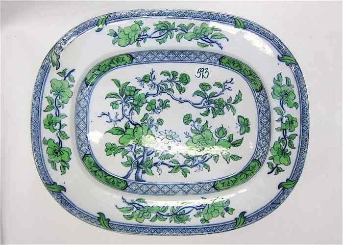 Appraisal: PEARL WARE OVAL SERVING PLATTER in Indian Tree style pattern