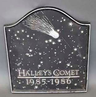 Appraisal: Cast Iron Haley's Comet Plaque Cast Iron Haley's Comet Plaque