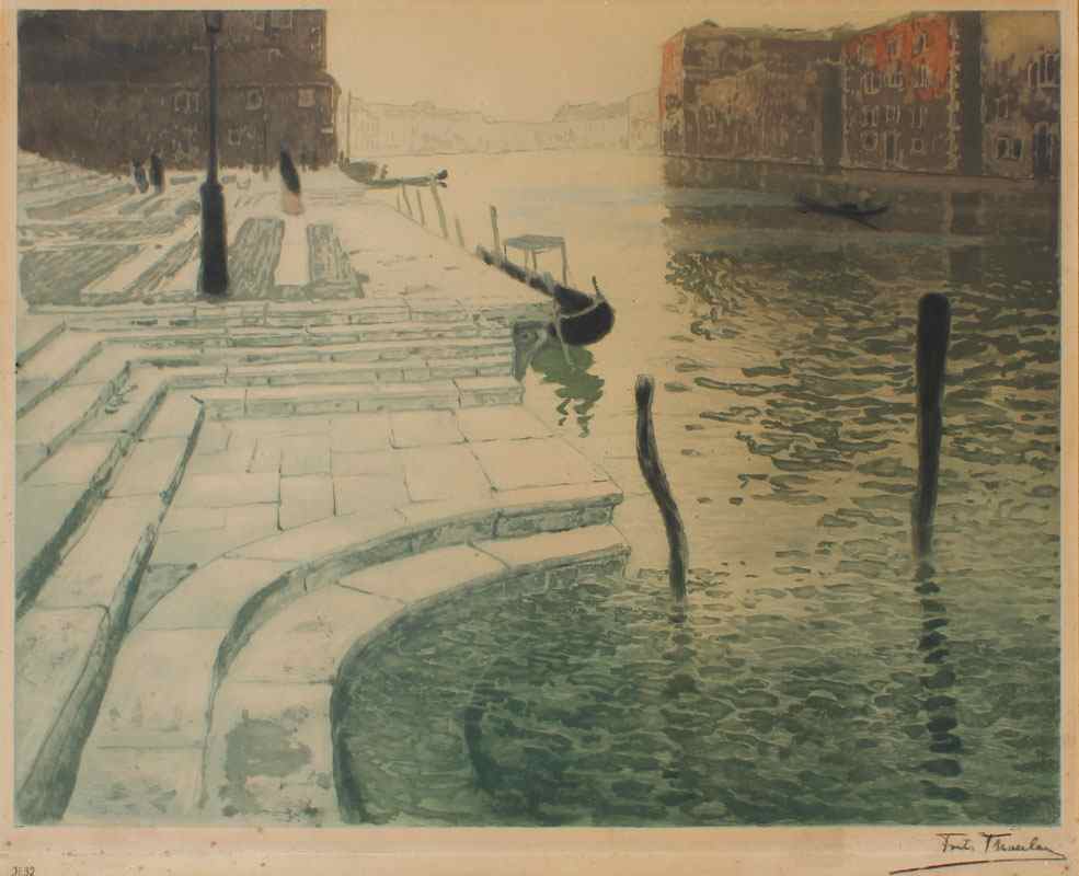 Appraisal: THAULOW Frits Norway - ''Marble Steps Venice'' '' x ''