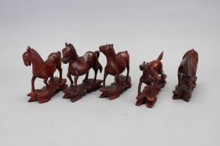 Appraisal: Chinese Style Carved Wind Horses Chinese Style Carved Wind Horses