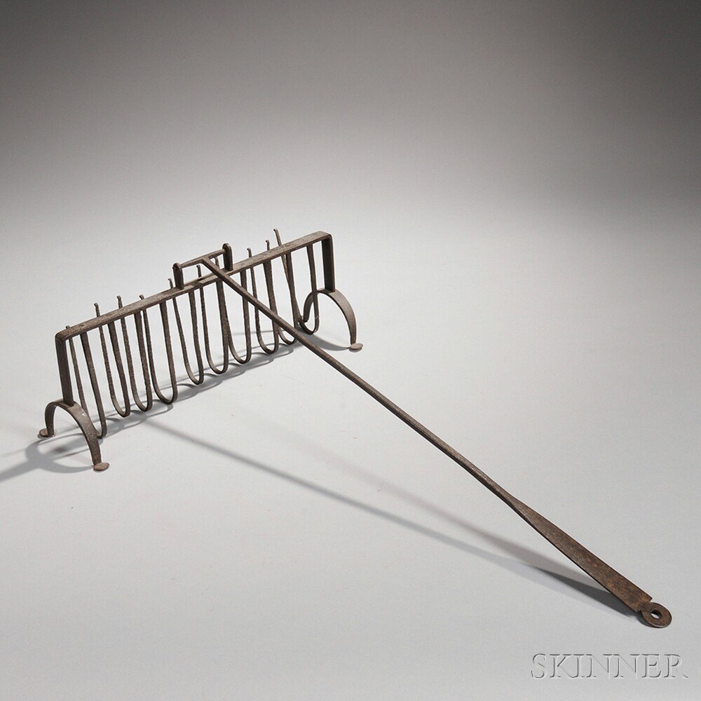 Appraisal: Wrought Iron Fish Broiler America late th early th century