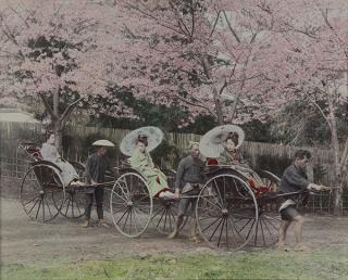 Appraisal: Photograph Genre Scene Geishas on Rickshaws Japanese School th century