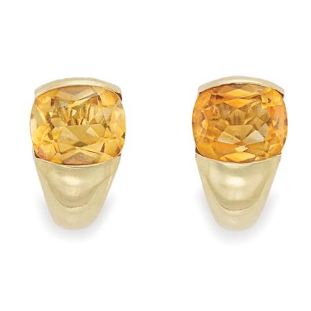 Appraisal: Pair of Gold and Citrine Earrings Estimate -