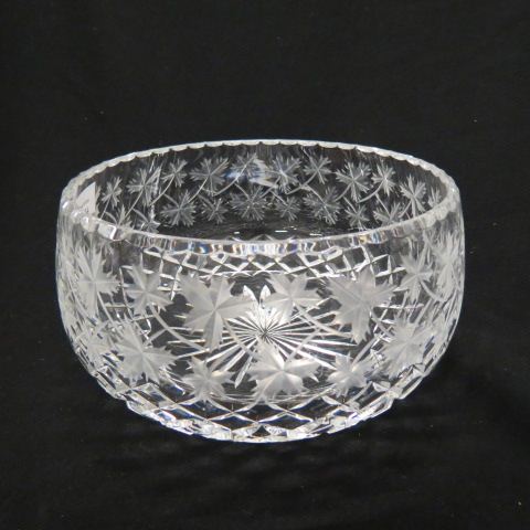 Appraisal: Waterford Cut Crystal Bowl frosted leaf vine decor signed excellent