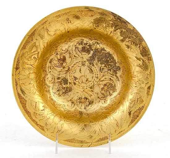 Appraisal: Tiffany Furnaces dore-bronze centerbowl circa - round bowl with flared