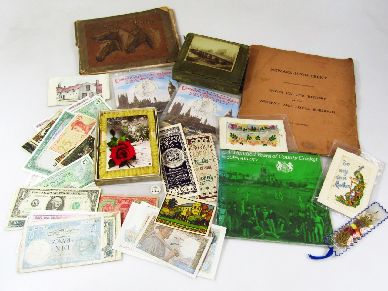 Appraisal: Various ephemera postcards etc to include Newark-on-Trent Notes on The