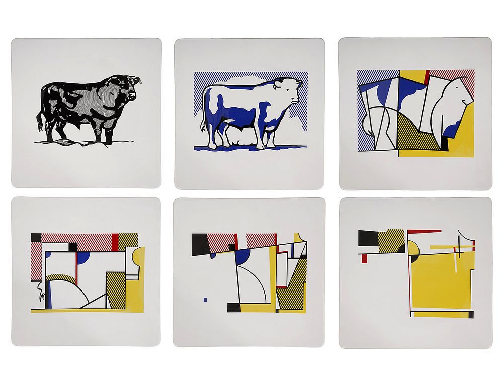 Appraisal: Lichtenstein Plates Bull Profile Series Roy Lichtenstein American - Series