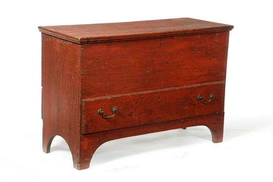 Appraisal: DIMINUTIVE MULE CHEST American early th century pine One drawer