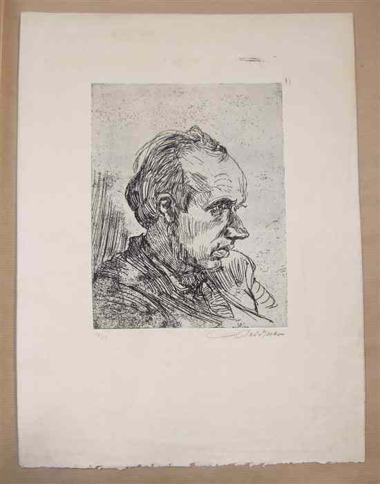 Appraisal: Ludwig Meidner - etching Self portrait signed x in and