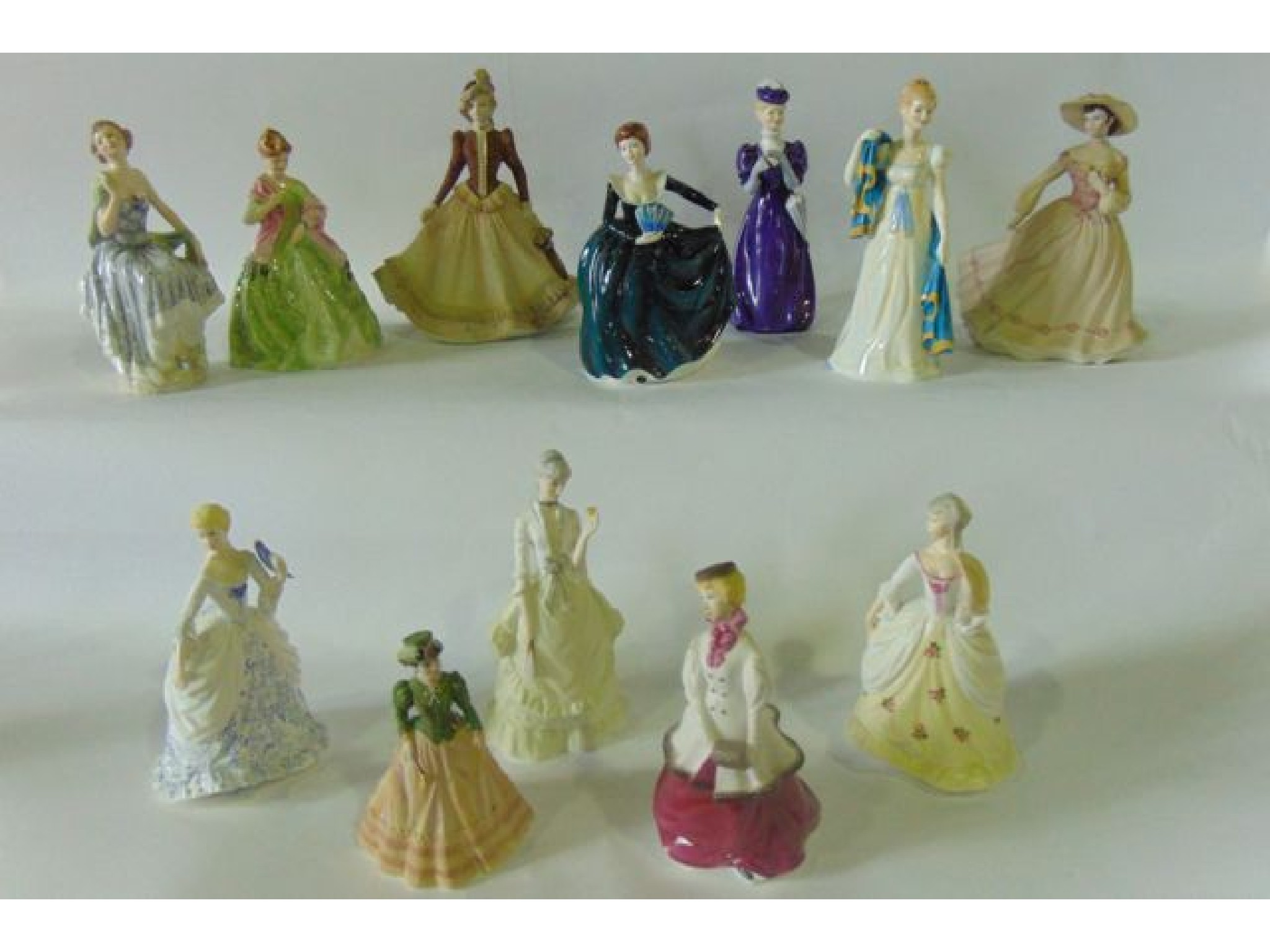 Appraisal: A collection of ceramic female figures including Coalport Jean Autumn