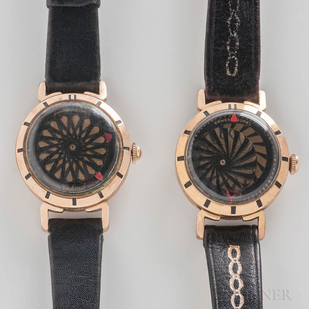 Appraisal: Two Ernest Borel Kaleidoscope Wristwatches Two Ernest Borel Kaleidoscope Wristwatches