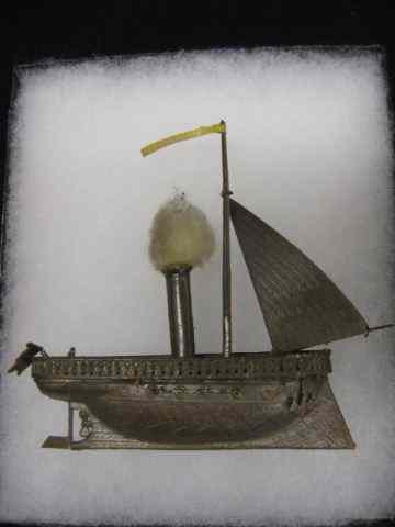 Appraisal: Victorian Dresden Paper Christmas Ornamentof a steam sail ship ''