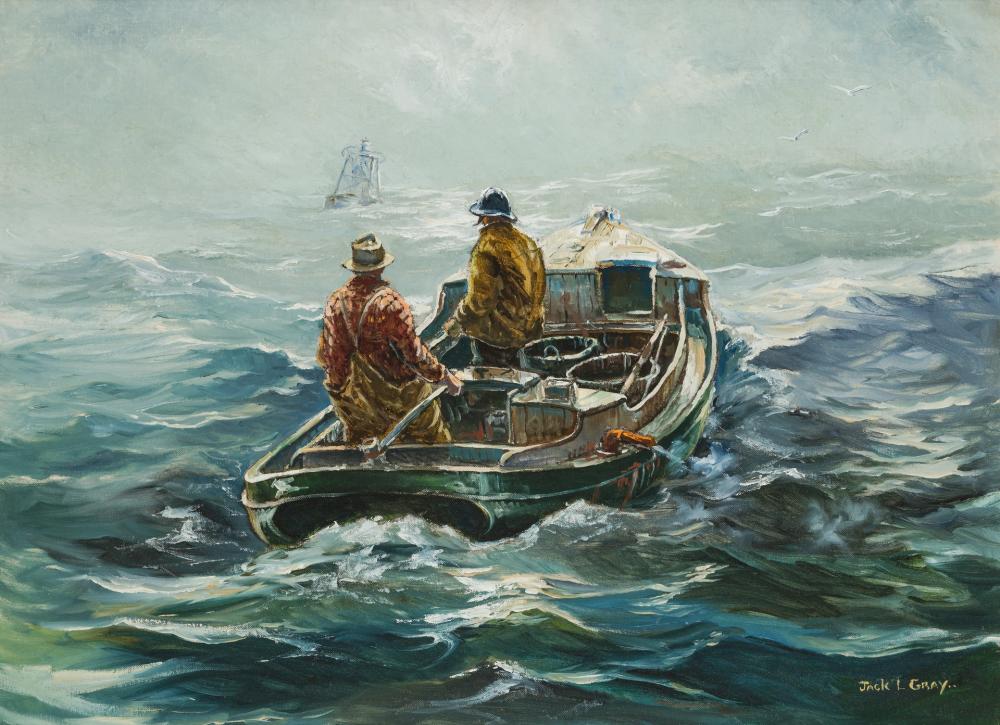 Appraisal: JACK LORIMER GRAY Canadian - The Bell Buoy oil on