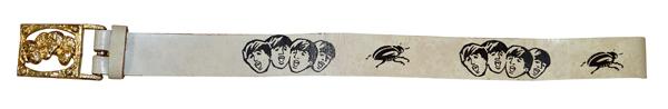 Appraisal: SOUVENIR BEATLES BELT circa early s brown leather with printed