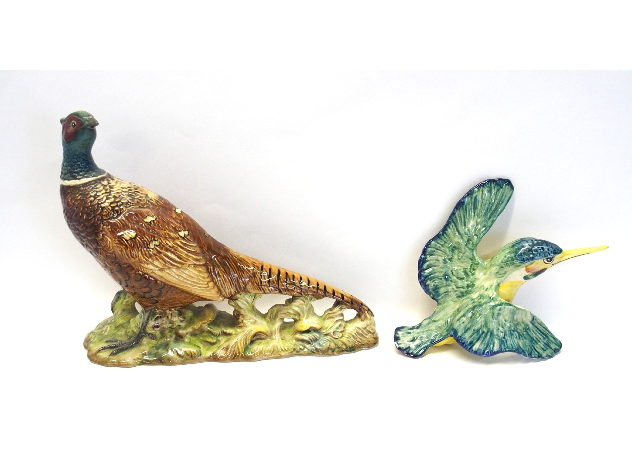 Appraisal: Beswick flying kingfisher no and a model of a pheasant