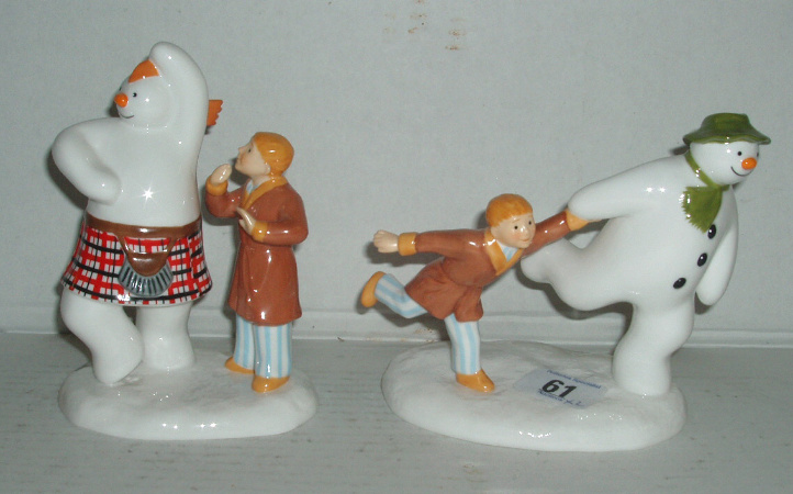 Appraisal: Coalport Snowman Figures The Adventure Begins Highland Fling Both Boxed