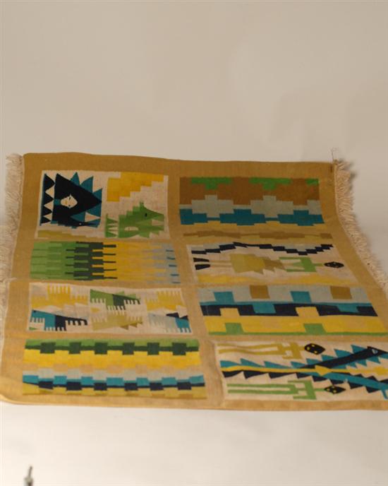 Appraisal: An Unusual Flat Woven Rug possibly Navajo or Persian in