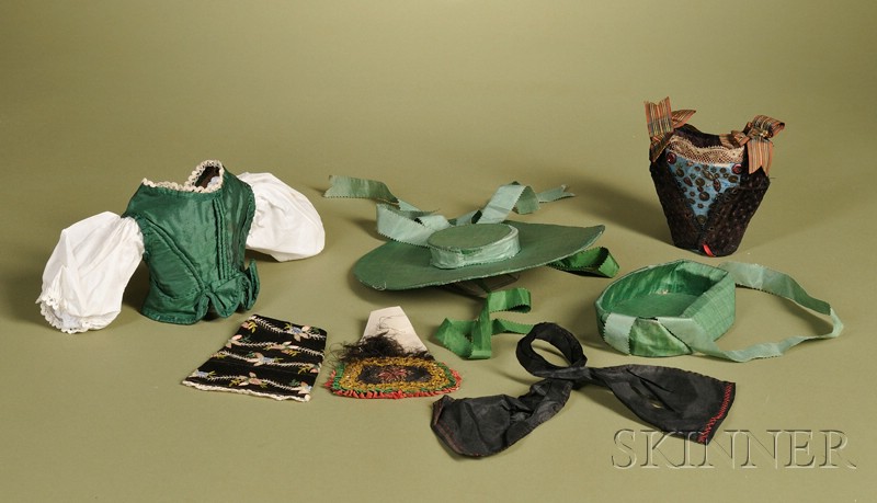 Appraisal: Group of Doll Clothing including two bodices for provincial costumes