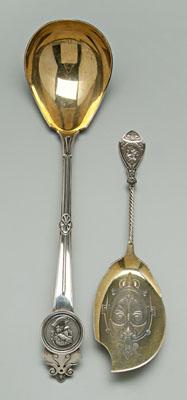 Appraisal: Medallion silver flatware Gorham sterling ladle gilt bowl round female