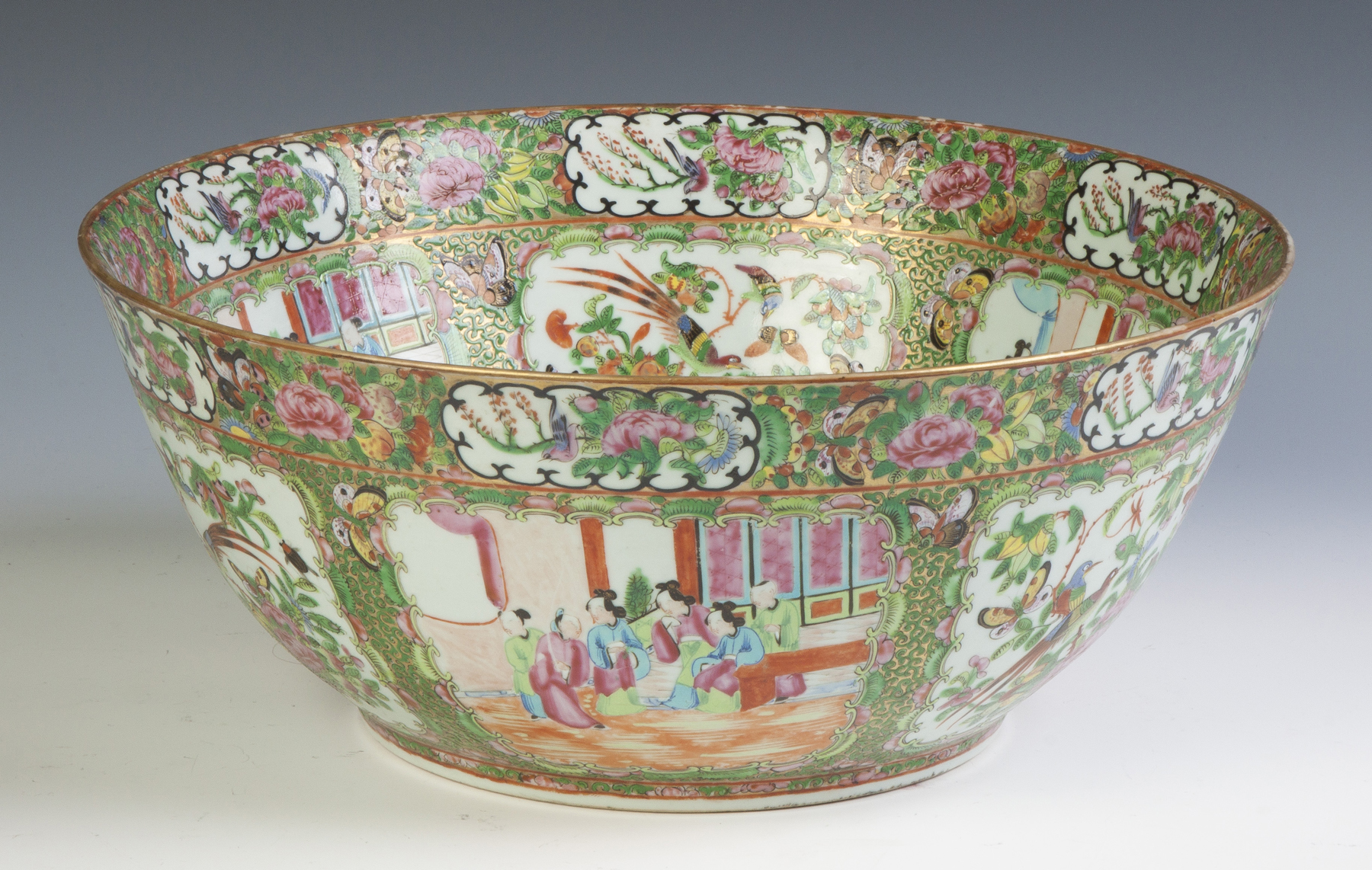 Appraisal: Rose Medallion Punch Bowl th cent