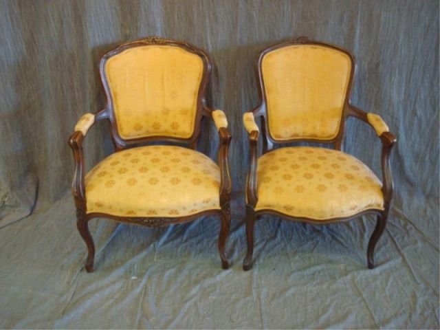 Appraisal: Two Louis XV style open arm chairs Property from Chappaqua