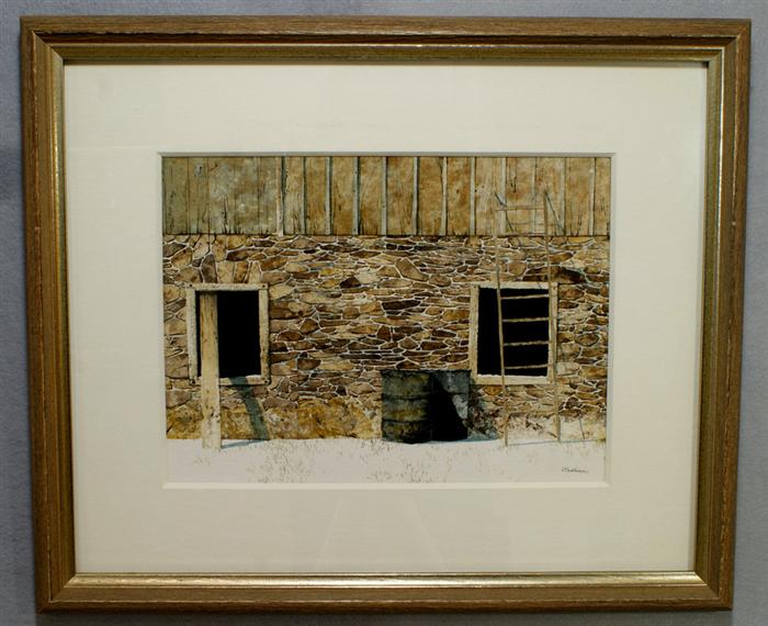 Appraisal: Peter Sculthorpe American b w c Side of a Barn