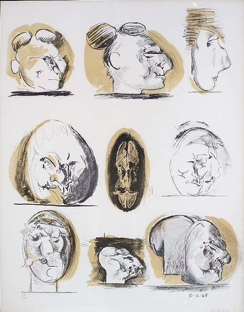 Appraisal: Graham Sutherland British - Untitled nine studies signed and numbered