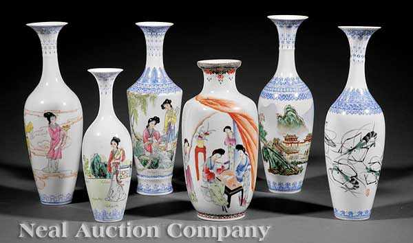 Appraisal: A Collection of Five Chinese Famille Rose Egg Shell Porcelain