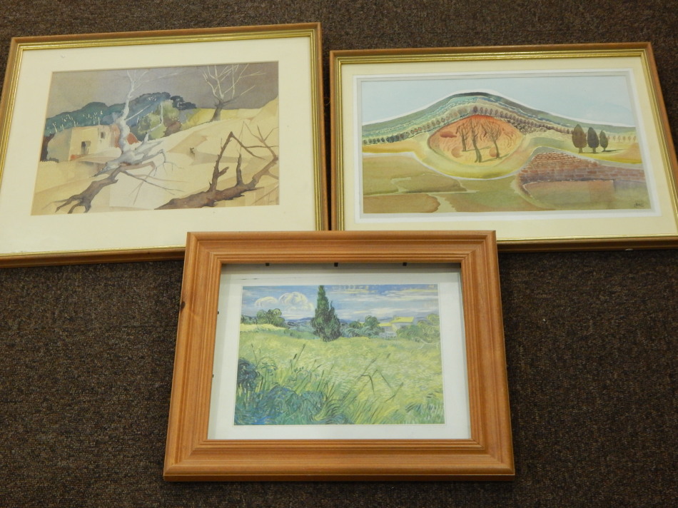 Appraisal: Len Croasdale Abandoned Queensland Australia and another watercolours a pair