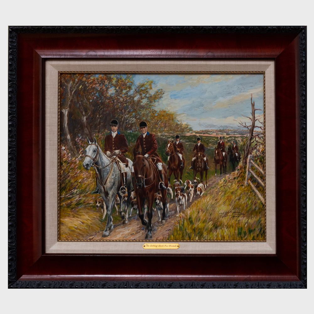 Appraisal: English School The Rolling Rock Fox Hounds Watercolor and gouache